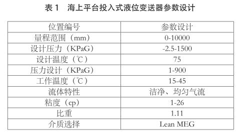 海上平台投入式液位91麻豆精品国产91久久久參數設計
